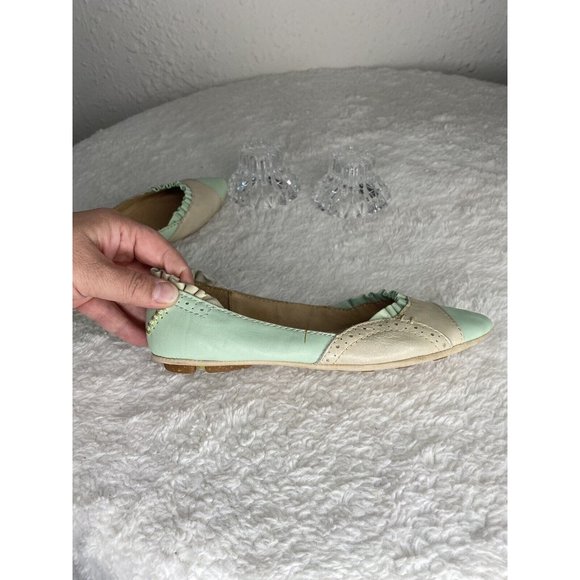 Terra Plana Womens Slip Ons Flats Green Ivory Leather Size EU 36 US 6 - Picture 8 of 13